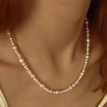 Delilah 淡水珍珠項鍊/ 天然珍珠/ 巴洛克/細緻