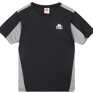 KAPPA 義大利 時尚 吸濕排汗型男短袖 中性圓領衫 黑 361R25W005