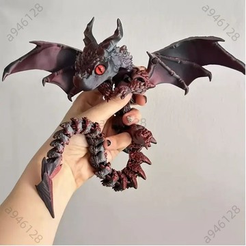 🔥台灣熱銷【免運】爆款 3d 打印 玩具 大角 飛龍 房間 高級 擺件 魚缸 造景 關節 翅膀 可活動 小衆
