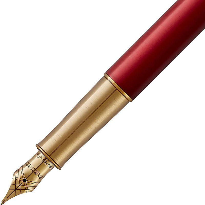 PARKER パーカー 万年筆 F 細字 ソネット レッドGT 1950773 両用式 正規輸入品 約146mmx9mm