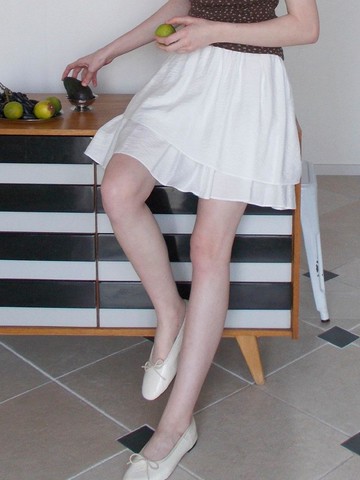 LAYERED SHIRRING BANDING SKIRT (2COLOR)