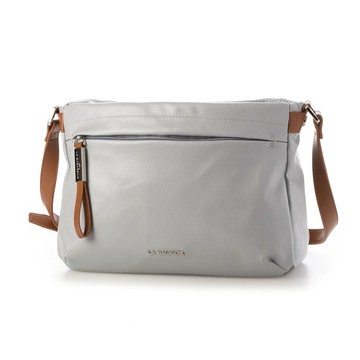 LA BAGAGERIE 亮面帆布斜背包(小/灰)