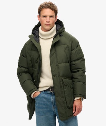 Superdry Men's Expedition Puffer Parka Jacket Green Size: Xxl