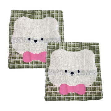 Gemini 双星毛巾 情侶熊毛巾  綠色  2條