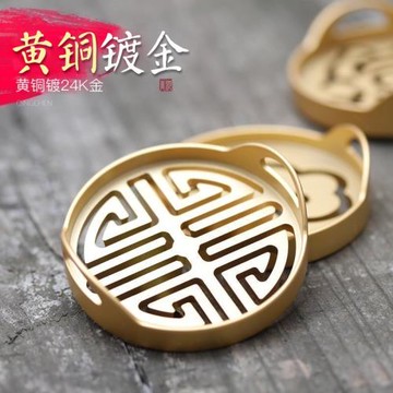 鍍金雙耳香篆香拓純銅香道香具用品套裝壓香打拓香篆香模香粉香灰