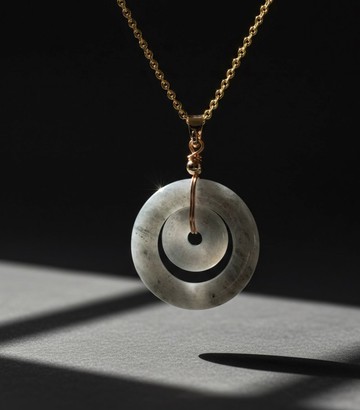 【願‧平安】冰烏雞母子平安扣吊飾14K金 | 天然緬甸翡翠 | 送禮