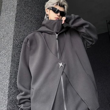 【癮品流行-YP】套頭情侶帽T重磅大學長袖帽t帽踢圓領SF4001 P 49 日系簡約！外貿男裝秋季情侶款休閒寬鬆連帽套