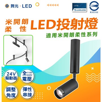 【舞光】 LED 米開朗柔性 投射軌道燈 24V驅動 投射燈 軌道燈 商業空間 藝術空間 軌道 全電壓 角度調整