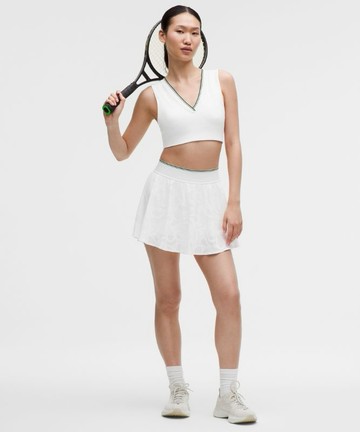 Paisley-Mesh High-Rise Tennis Skirt Size Medium