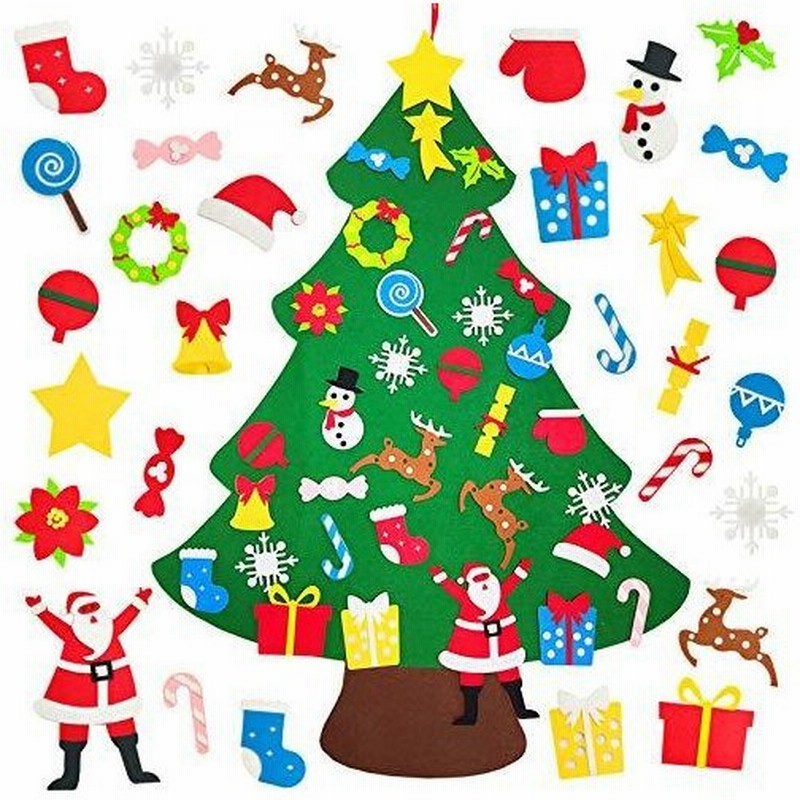 クリスマス 飾り 壁掛け フェルトクリスマスツリー オーナメント 32個入りセット 部屋 壁 玄関 クリスマス デコレーション 通販 Lineポイント最大0 5 Get Lineショッピング