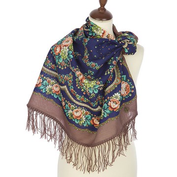 正品 Павло́во Поса́д 俄羅斯披肩 絲巾 柔軟 100% 羊毛 89x89 公分 1579-16