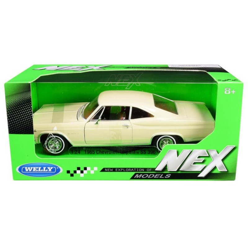 ミニカー 1/24 WELLY 1965 シボレー インパラ 396SS クリーム色 1965