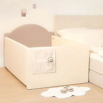 GGumbi 韓國圍欄式吸音無縫地墊 奶茶色 吸音降噪 安全無毒  三摺地墊(200 x 140 x 5cm) + 圍欄(100 x 60 x 5cm) + 床頭板(100 x 83.5 x 5cm)