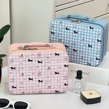 化妝包🎀 化妝包帶鏡子可愛化妝箱便攜式防水大容量化妝品手提箱小型旅行箱