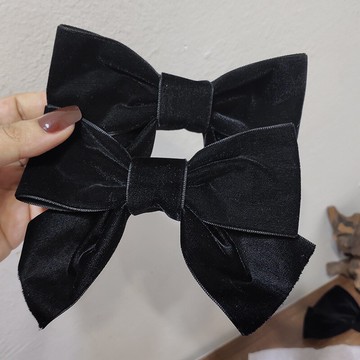 黑色蝴蝶結發夾女夏季側邊邊夾劉海夾對夾夾子頭飾網紅年新款