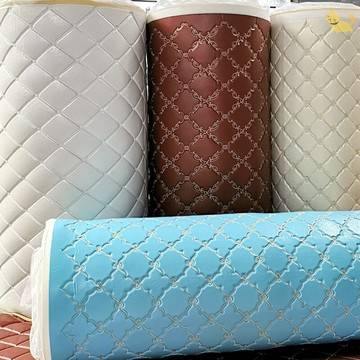 刺繡軟包背景墻皮革面料帶海綿加厚墻面軟包防撞翻新床頭炕圍墻圍