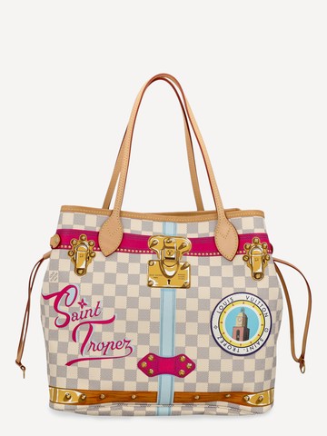 Louis Vuitton Neverfull MM Tote Damier Azur Saint Tropez Coated Cotton