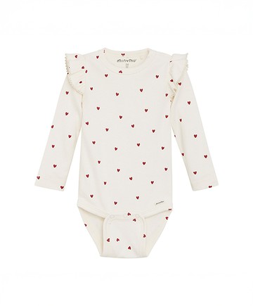 愛心白色長袖包屁衣74cm