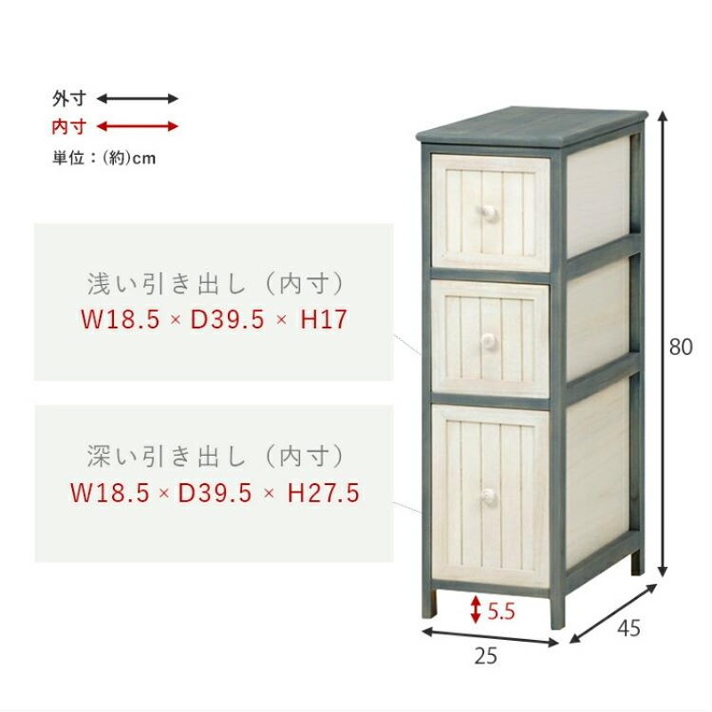 チェスト スリム ランドリー 収納 幅25cm 洗面所 洗濯機横 すき間収納