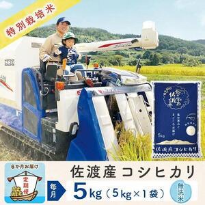 ふるさと納税  佐渡島産コシヒカリ 無洗米5Kg 特別栽培米 新潟県佐渡市