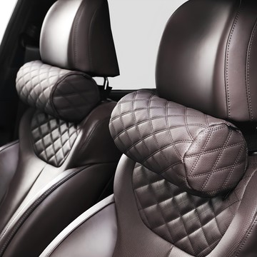Gmz Motors 打孔皮革記憶棉汽車用頸枕  2個  巧克力棕色