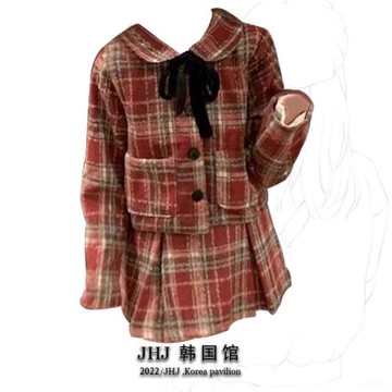 秋冬季新款圣誕戰袍小香風紅色連衣裙子網紅炸街小洋裝兩件套裝女