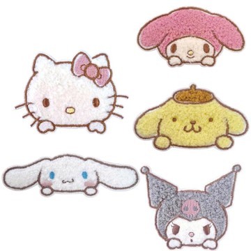 小禮堂 Sanrio 三麗鷗 絨毛造型裝飾貼 (探頭款) Kitty 美樂蒂 酷洛米 布丁狗 大耳狗