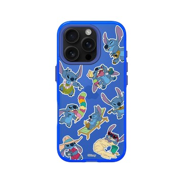 iPhone 16 Pro Clear 激光藍 - 迪士尼-史迪奇 Disney Stitch - 貼紙系列-夏威夷舞蹈
