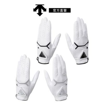 【DESCENTE】GOLF 迪桑特 女士 360度防滑雙手高爾夫手套 (黑色/灰色)