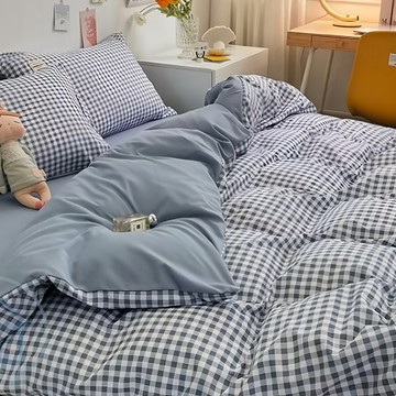 MEZAME 雙人薄被套 CHECKERED-F-Y  220 x 180cm  雲朵格子