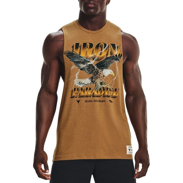 公式サイト より アンダーアーマー Under Armour メンズ ラクロス タンクトップ トップス Project Rock Outlaw Tank Top Antique Ochre Black オンラインストア販促品 Bigpicturepublishing Com