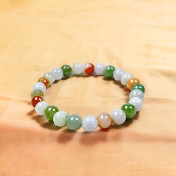 多彩翡翠手珠 | 天然緬甸玉翡翠A貨 | 送禮