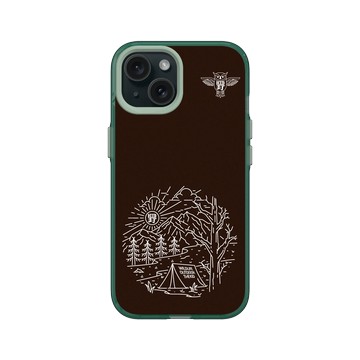 iPhone 15 Clear 憂墨綠 - KID - 戶外野營森林村