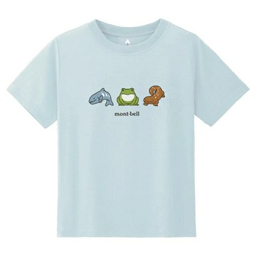 ├登山樂┤日本 mont-bell Wic. T K's River Friends幼童短排T-淺藍 # 1114814LBL