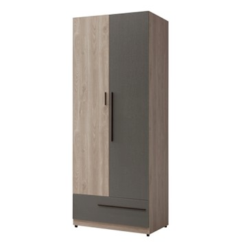 文創集 黛妮亞雙色2.5尺二門單抽衣櫃-76x57x202cm免組