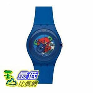 [網購退回未使用 現貨1] Swatch SUON101　手錶 Men's Indigo Lacquered Blue Silicone Unisex Watch _T01