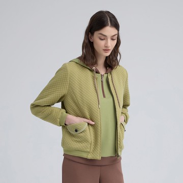 ILEY伊蕾 舒適百搭格紋長袖外套(綠；M-XL)