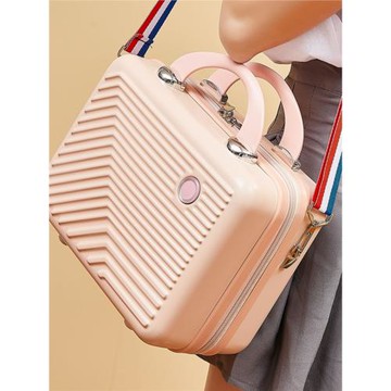 新款時尚行李箱子母箱手提化妝箱14寸多功能便攜小箱子單肩包女潮