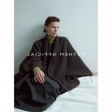 秋冬新款重磅牦牛絨ROW靜奢風慵懶貴婦雙面毛呢簡約斗篷開衫外套