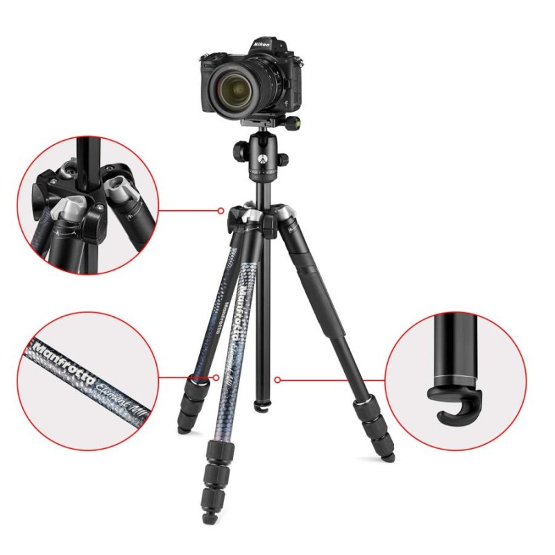 Manfrotto Element MII MKELMII4BK-BH 軽量アルミトラベルカメラ三脚