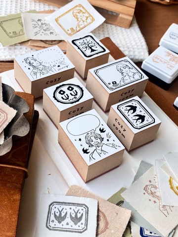 Cozyroom/秋日咖啡/單顆印章/印章套組/手帳印章/木頭章/共6款