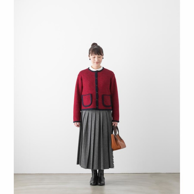 60%OFF】グランマ・ママ・ドーター ツイード ニット カーディガン  