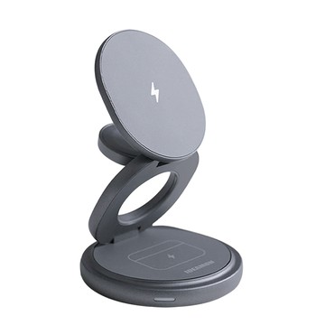 IDEAMON 3in1磁吸旋轉折折充・QI無線充電 MagSafe 摺疊式 360°旋轉 三合一 快充 無線充電座 充電器 手機支架