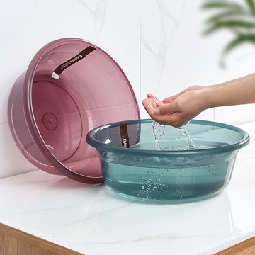 加厚家用透明臉盆塑料大號洗衣盆嬰兒洗臉盆小盆子學生宿舍洗腳盆