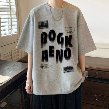 華夫格短袖男潮牌潮流夏季t恤oversize痞帥炸街美式高街重磅衣服