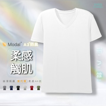 【A3防臭/莫代爾系列】V領 內/外衣 (嫘縈 抗敏 透氣) T恤 內搭 短袖 休閒 AAA