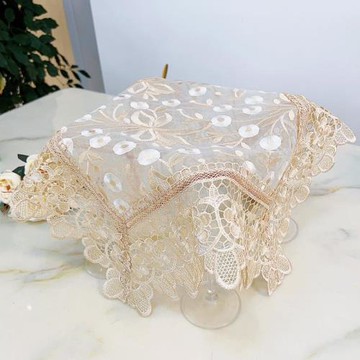 茶具蓋布防塵布茶盤茶杯水杯防灰蓋巾圓形長方形蕾絲茶道家用遮布