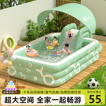 【台灣公司 可開發票】充氣游泳池兒童家用戶外充氣泳池大型寶寶嬰兒充氣滑梯水池戲水池