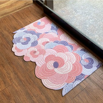 AFAMIC 艾法 可剪裁刮泥 玄關腳踏墊地毯  繁花 粉色  60 x 40cm