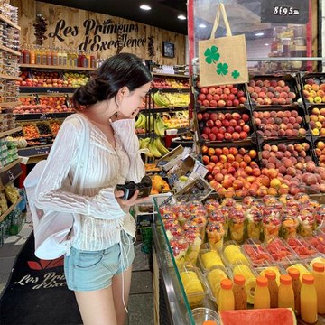 【7折】GYOKUU 微透奶白色系帶上衣